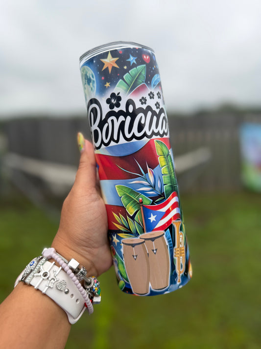 🇵🇷✨ Boricua – 20oz Skinny Tumbler ✨🇵🇷